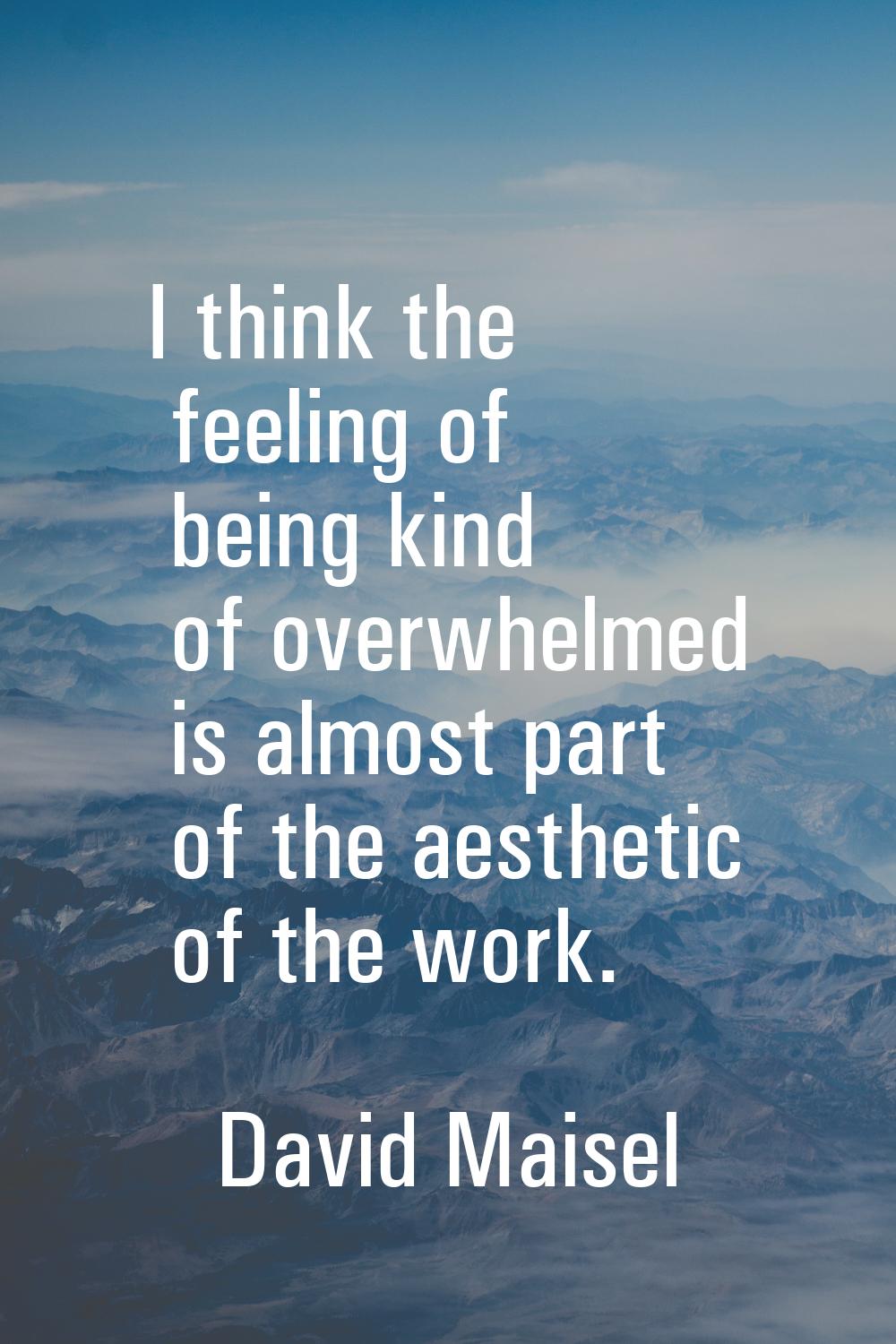 I think the feeling of being kind of overwhelmed is almost part of the aesthetic of the work.