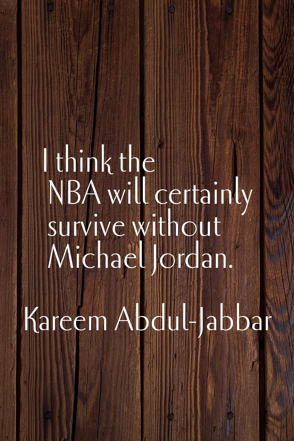 I think the NBA will certainly survive without Michael Jordan.