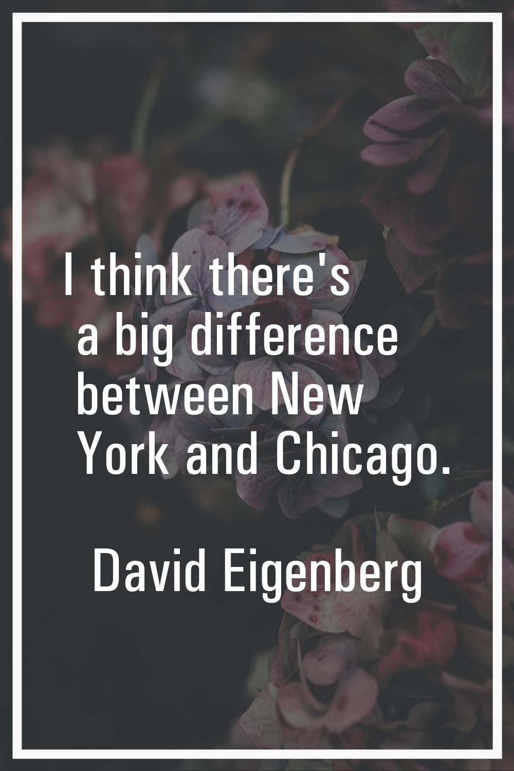 I think there's a big difference between New York and Chicago.