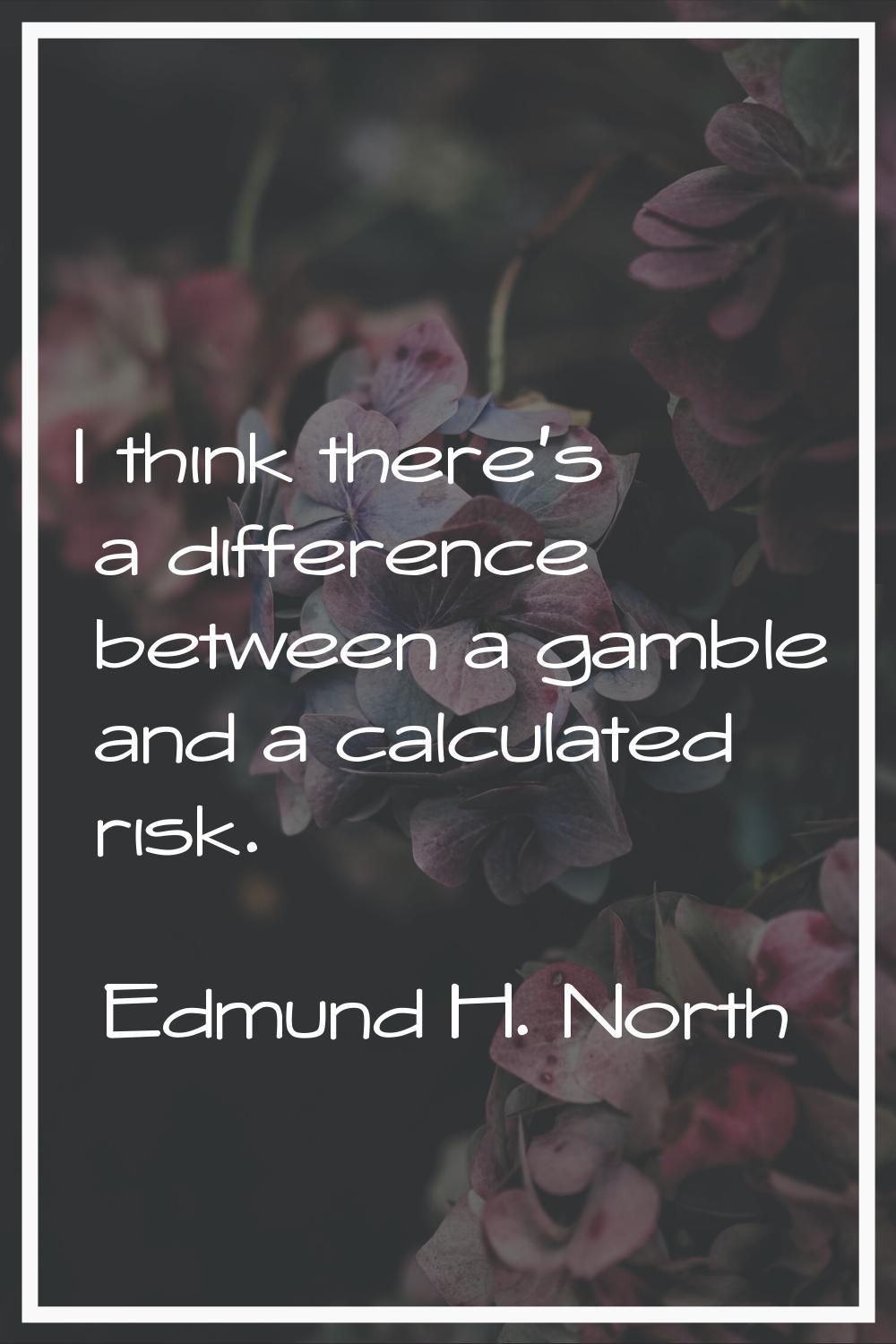 I think there's a difference between a gamble and a calculated risk.