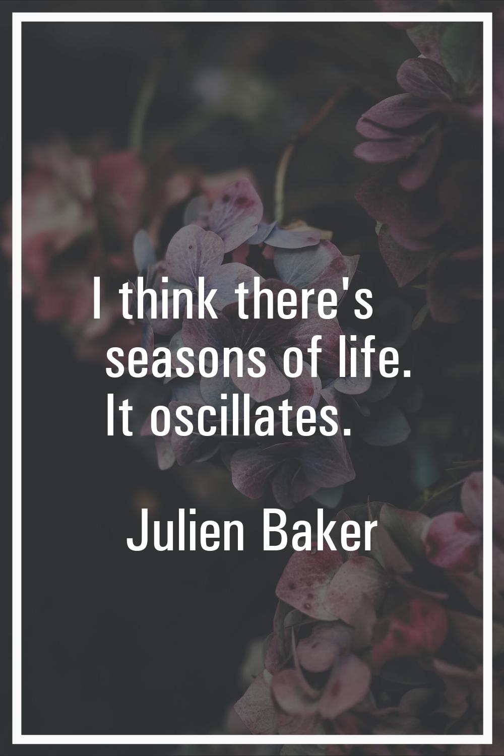 I think there's seasons of life. It oscillates.