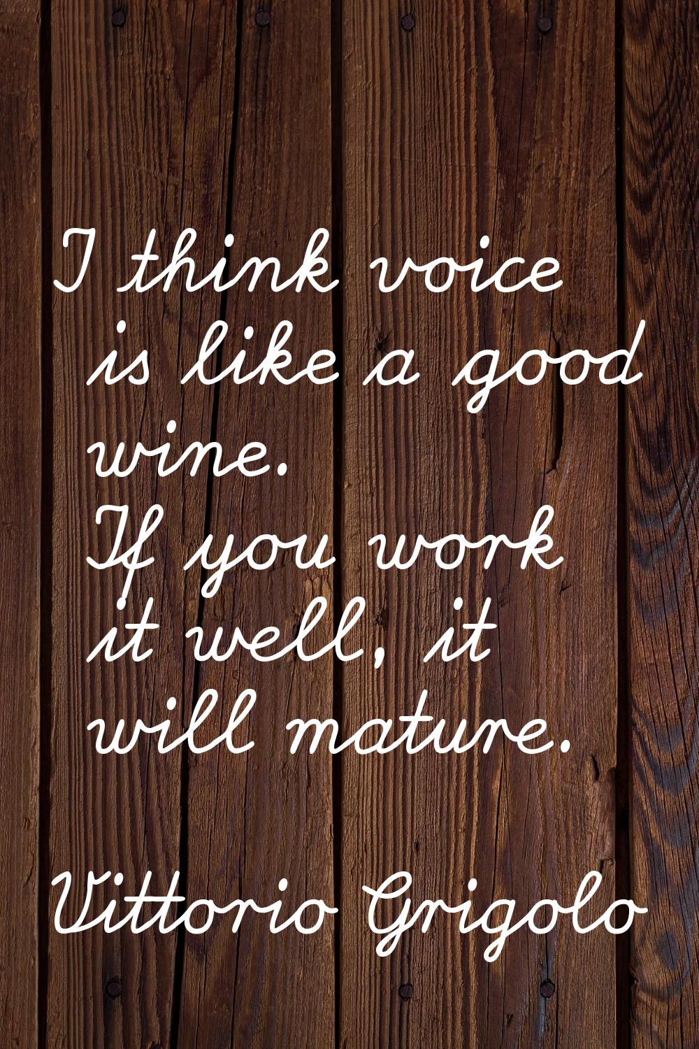 I think voice is like a good wine. If you work it well, it will mature.