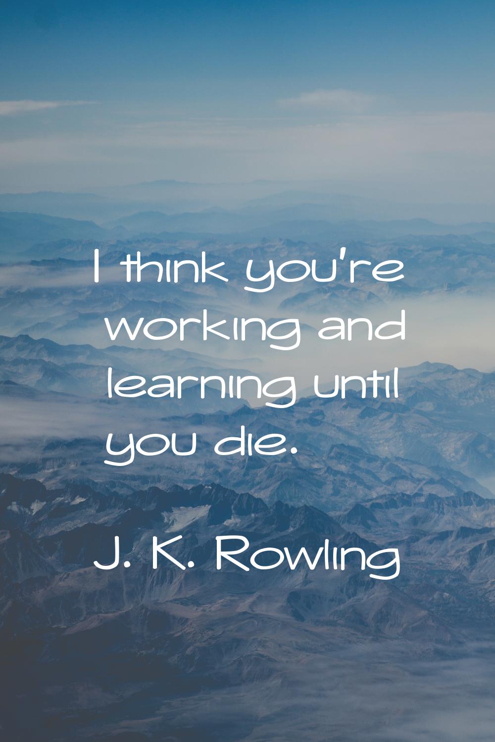 I think you're working and learning until you die.