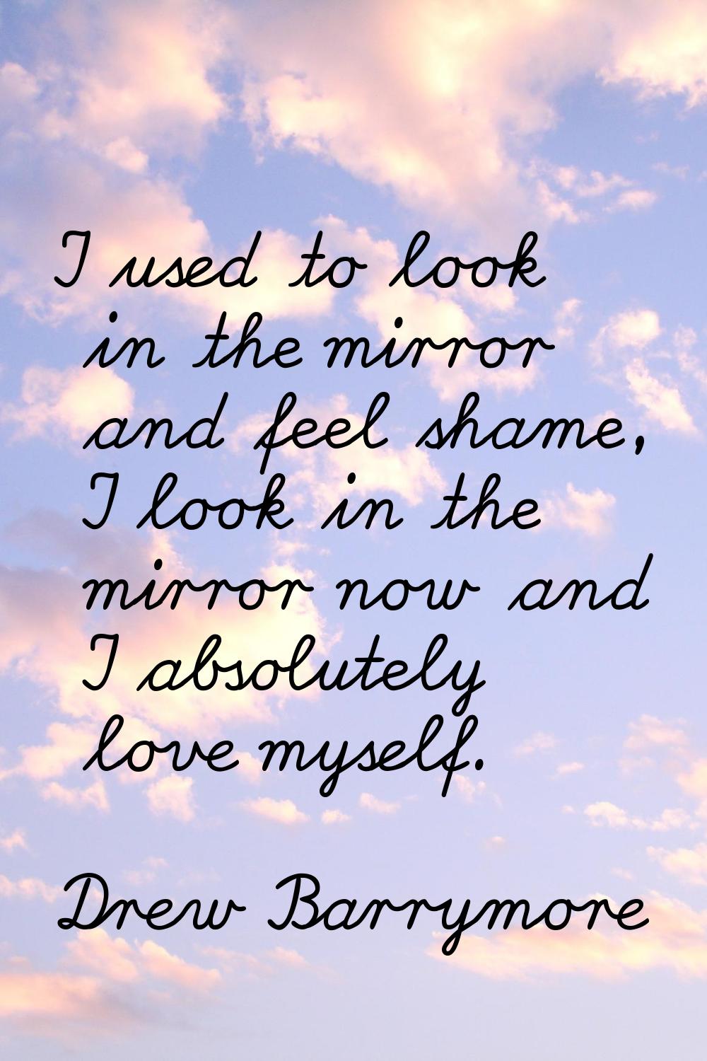 I used to look in the mirror and feel shame, I look in the mirror now and I absolutely love myself.