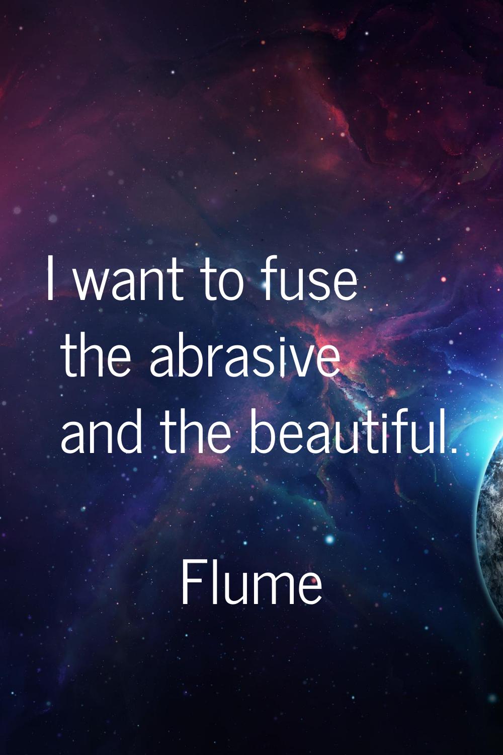 I want to fuse the abrasive and the beautiful.