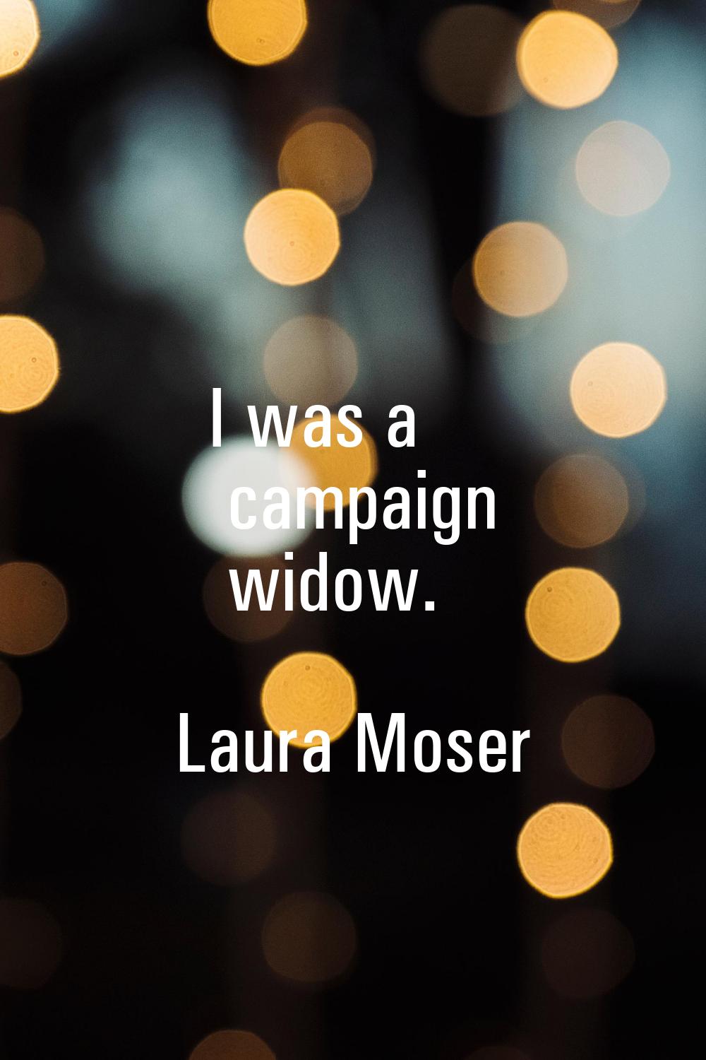 I was a campaign widow.