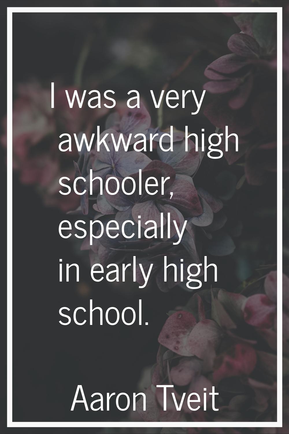 I was a very awkward high schooler, especially in early high school.
