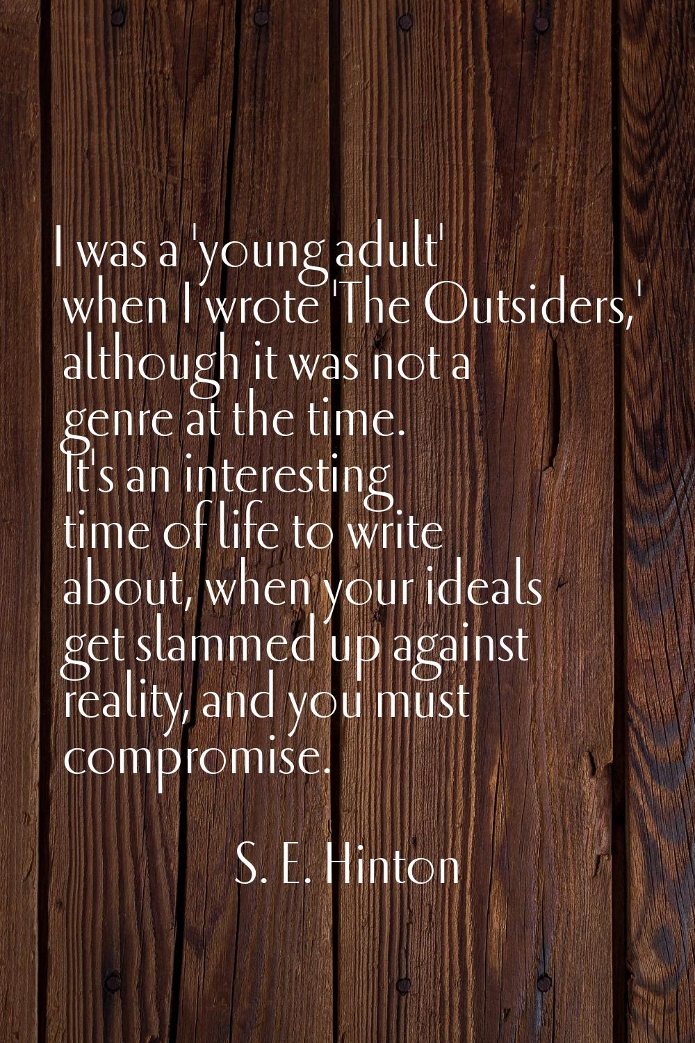 I was a 'young adult' when I wrote 'The Outsiders,' although it was not a genre at the time. It's a