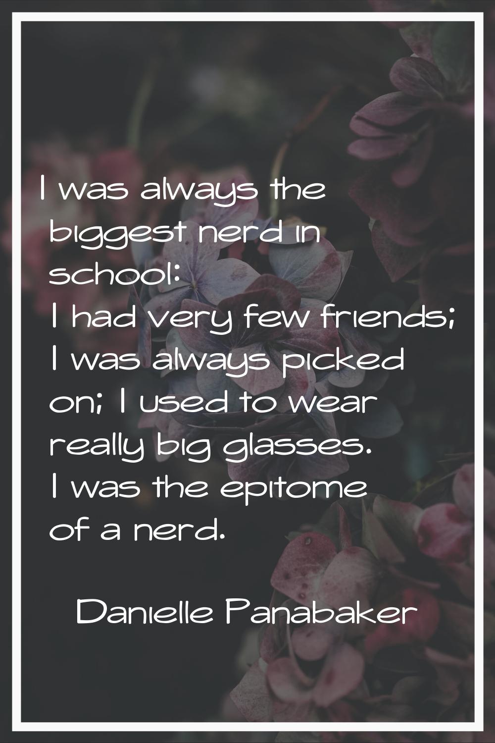 I was always the biggest nerd in school: I had very few friends; I was always picked on; I used to 