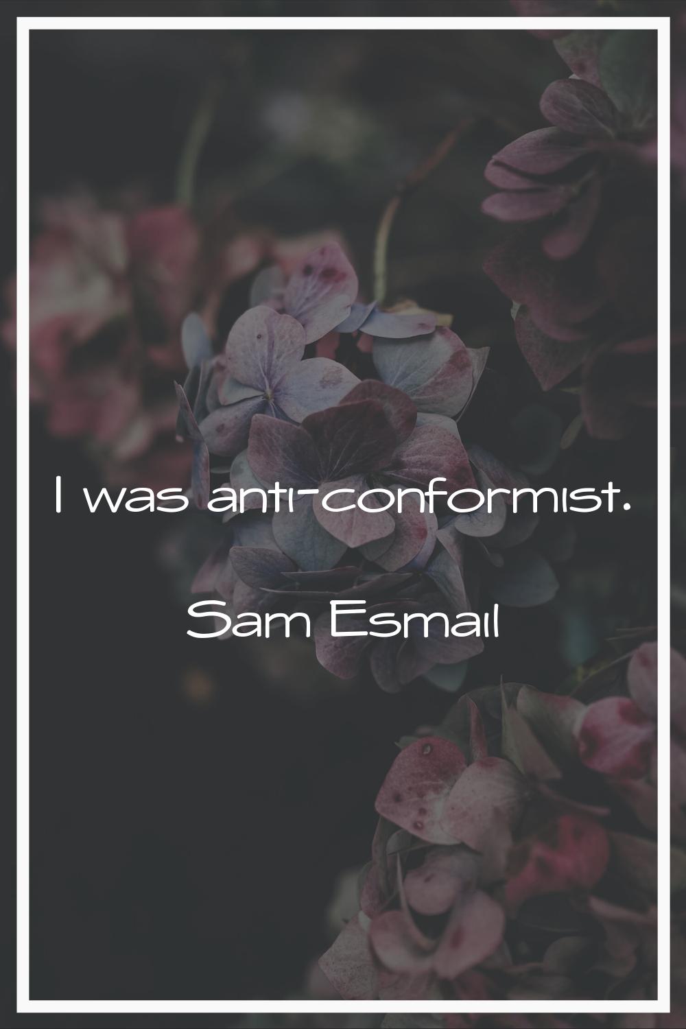 I was anti-conformist.
