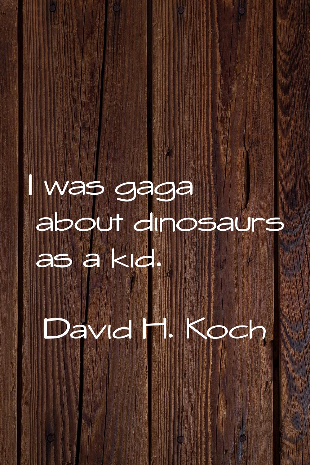 I was gaga about dinosaurs as a kid.