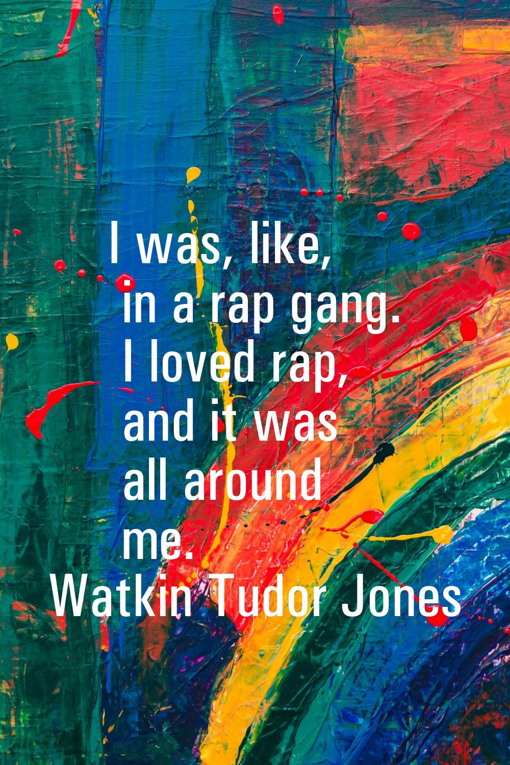 I was, like, in a rap gang. I loved rap, and it was all around me.