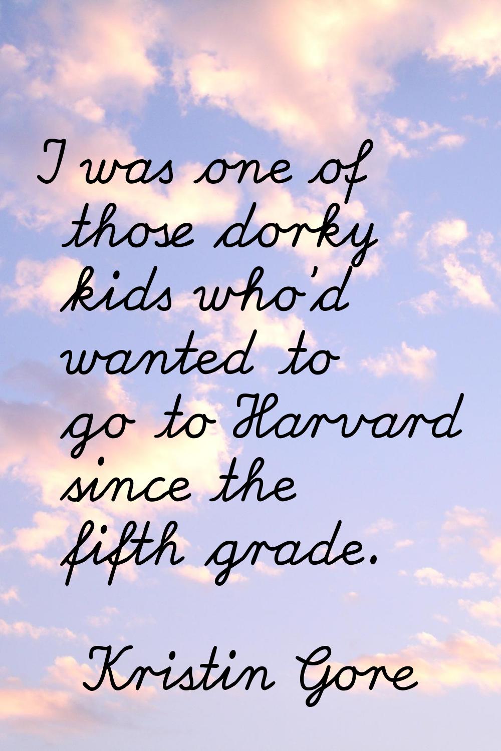 I was one of those dorky kids who'd wanted to go to Harvard since the fifth grade.