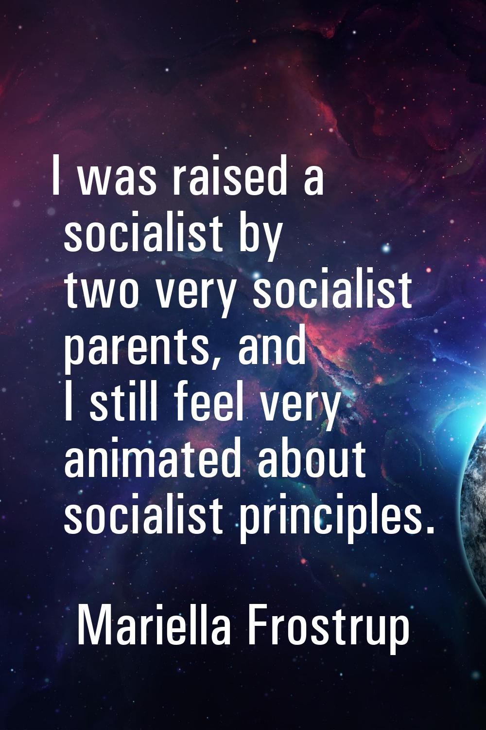 I was raised a socialist by two very socialist parents, and I still feel very animated about social