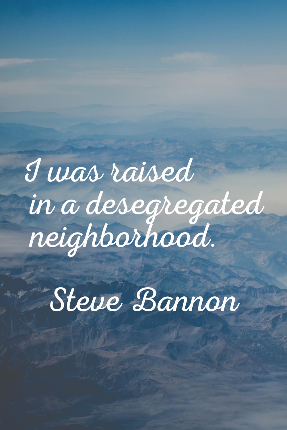 I was raised in a desegregated neighborhood.