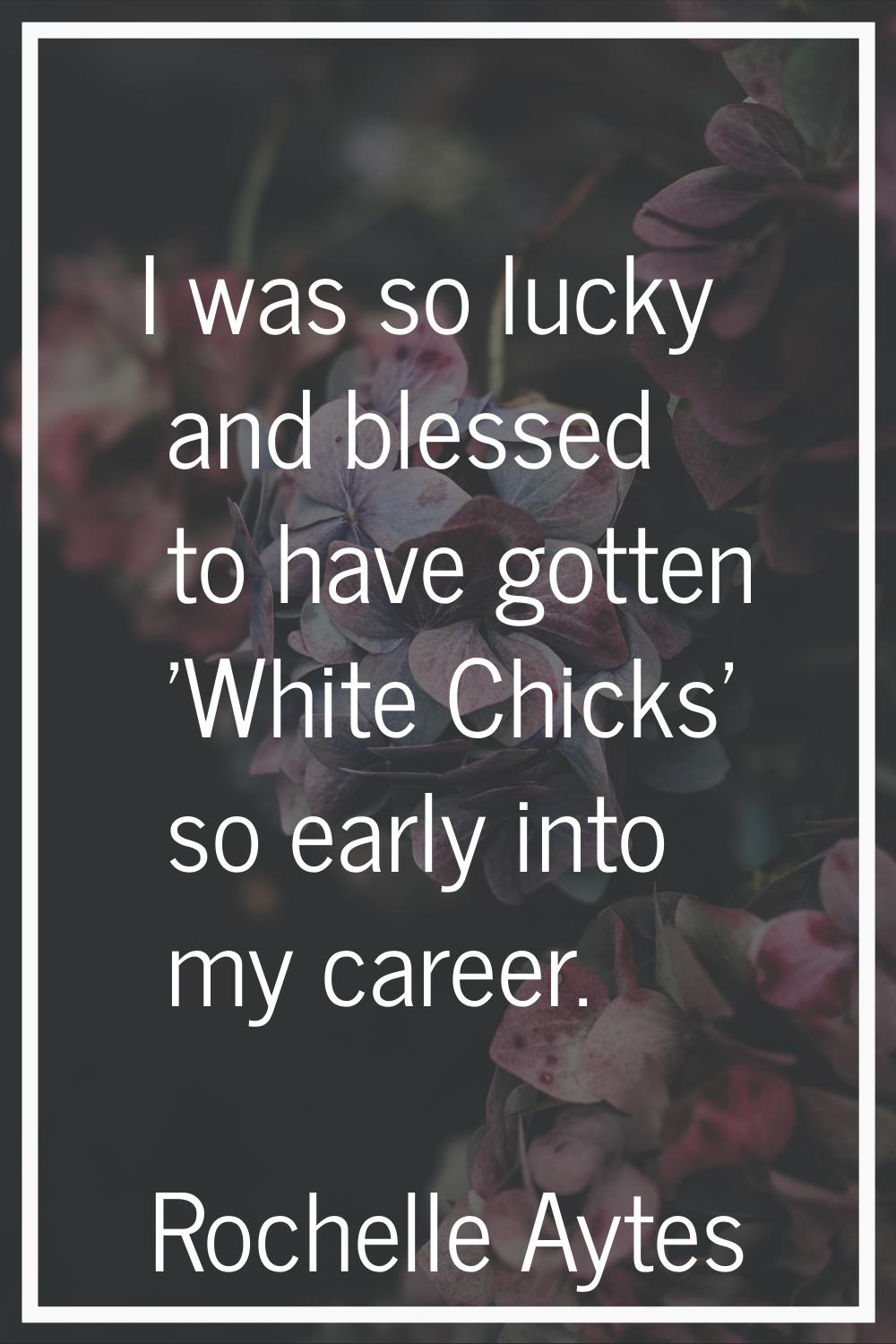 I was so lucky and blessed to have gotten 'White Chicks' so early into my career.