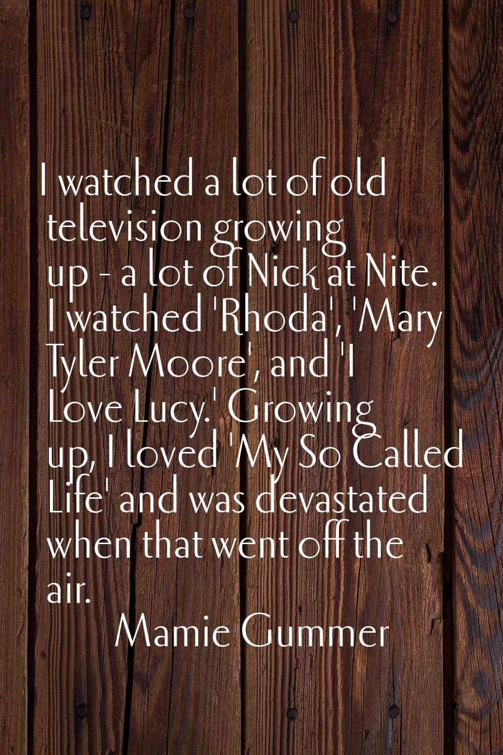 I watched a lot of old television growing up - a lot of Nick at Nite. I watched 'Rhoda', 'Mary Tyle