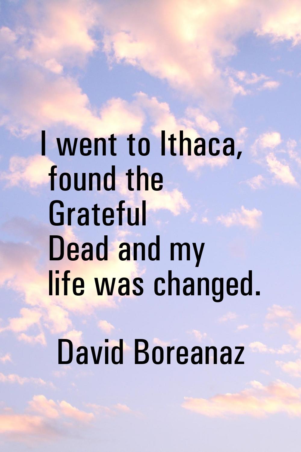 I went to Ithaca, found the Grateful Dead and my life was changed.