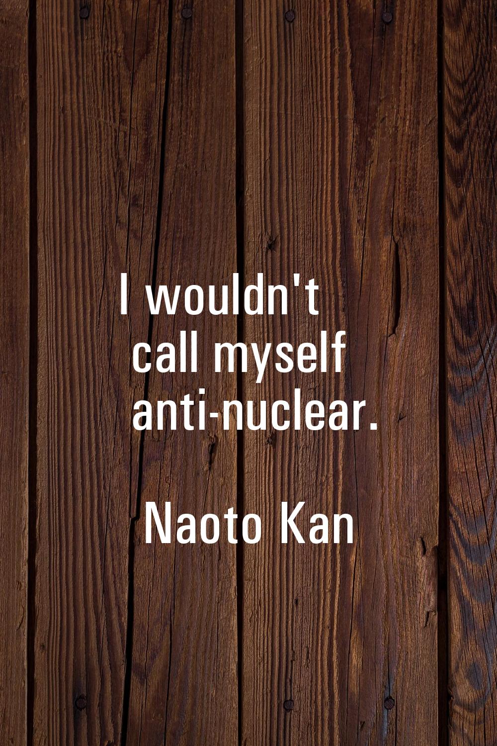 I wouldn't call myself anti-nuclear.