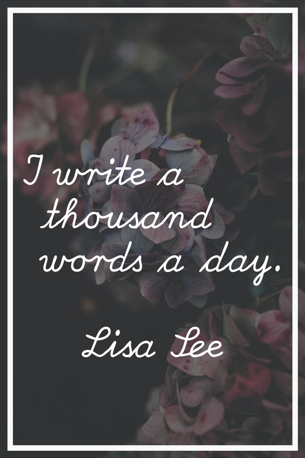 I write a thousand words a day.