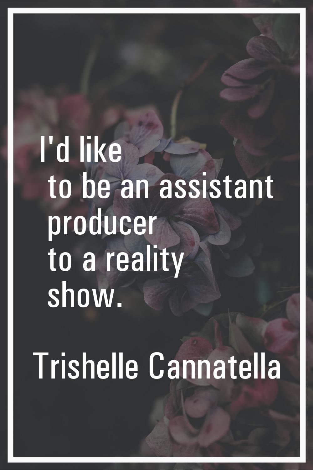 I'd like to be an assistant producer to a reality show.