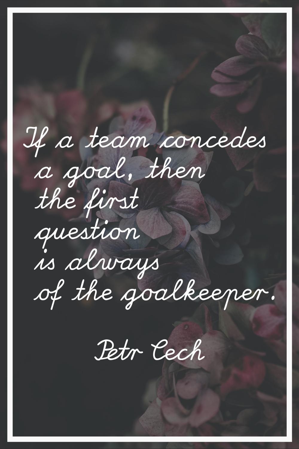 If a team concedes a goal, then the first question is always of the goalkeeper.