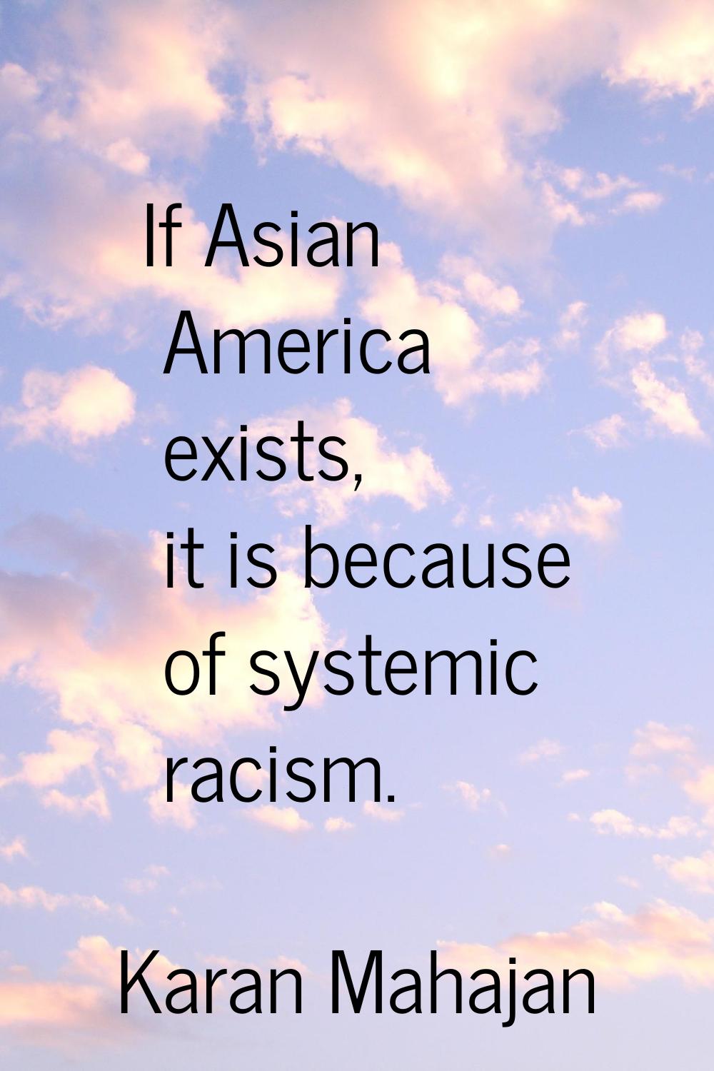 If Asian America exists, it is because of systemic racism.