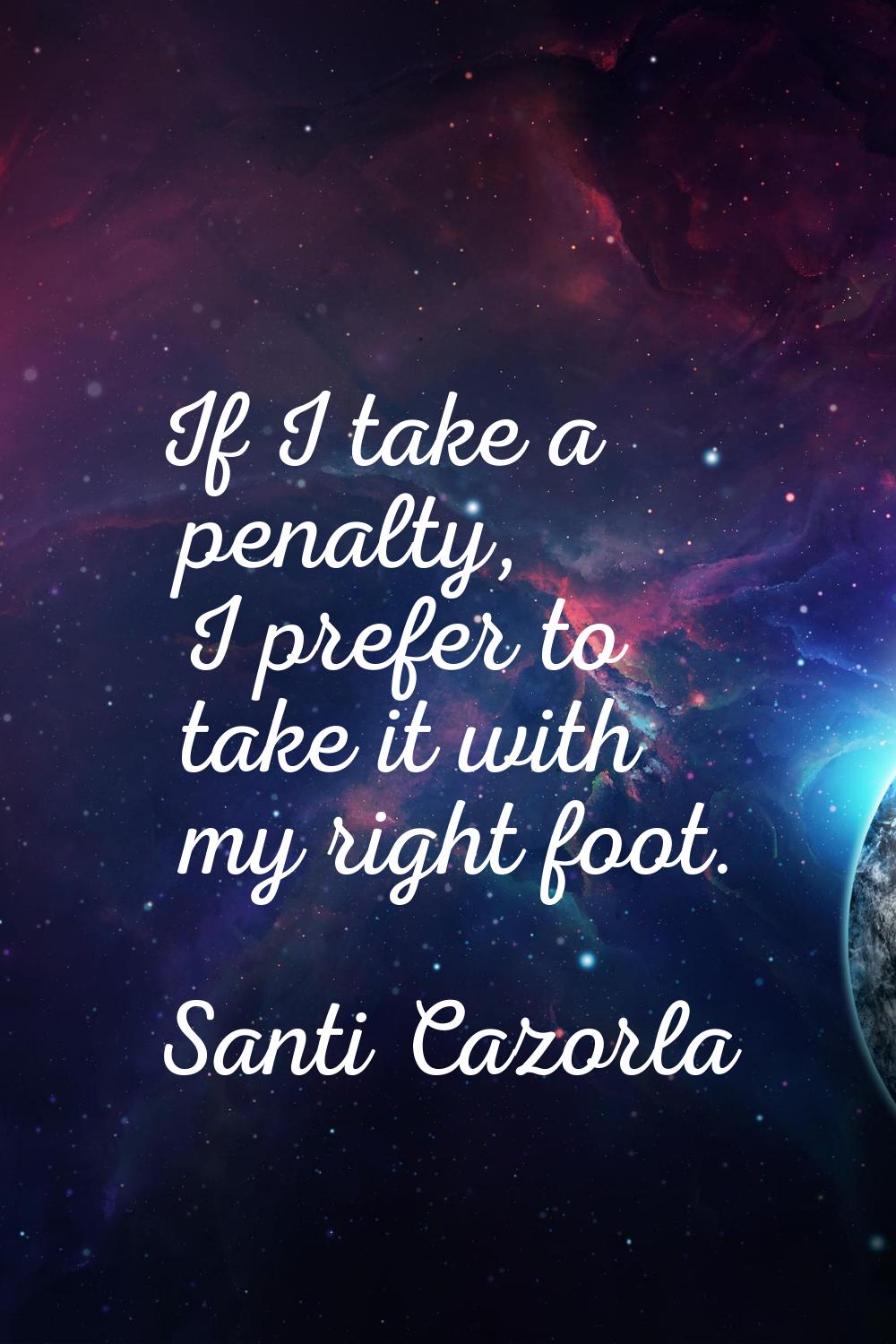 If I take a penalty, I prefer to take it with my right foot.