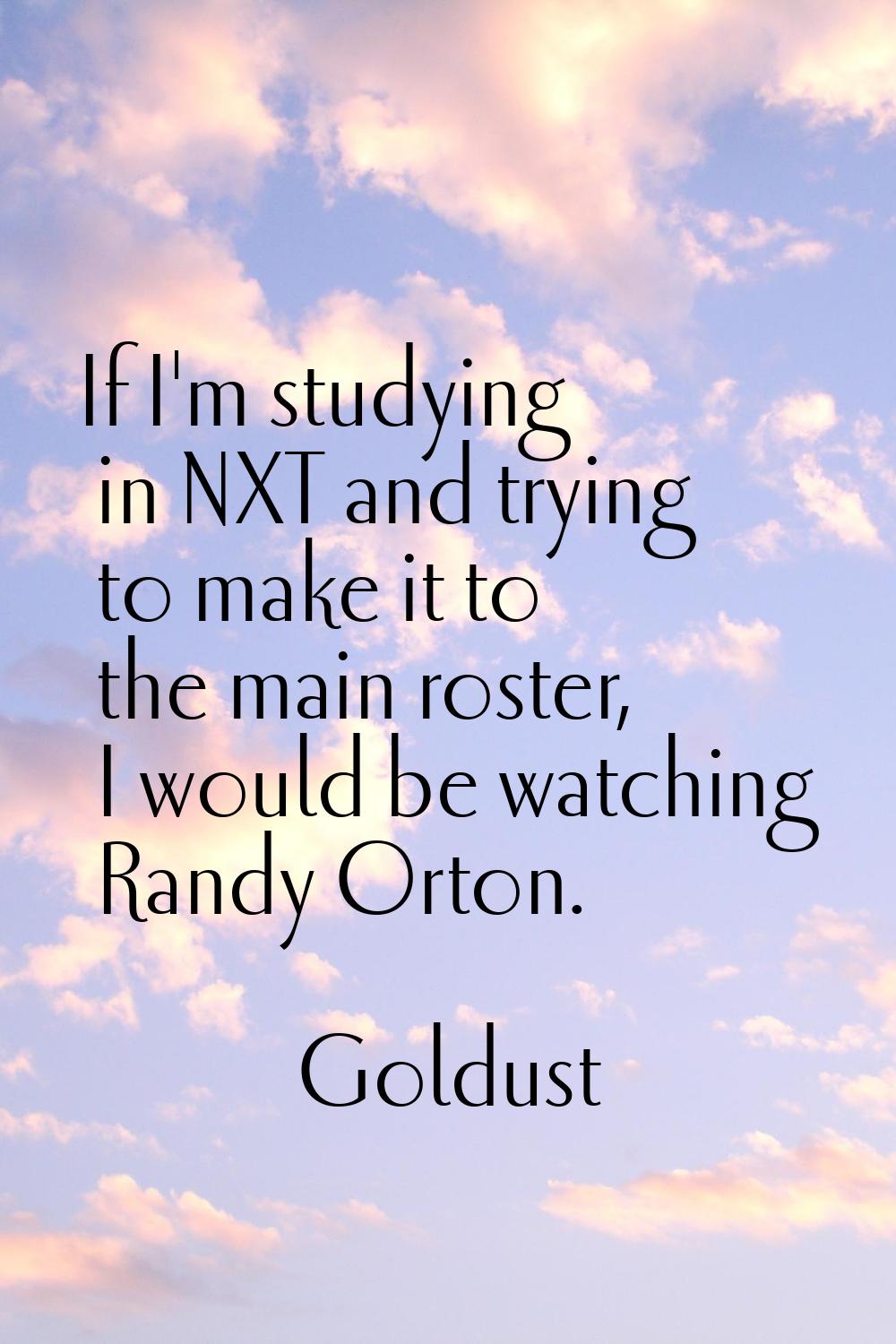 If I'm studying in NXT and trying to make it to the main roster, I would be watching Randy Orton.