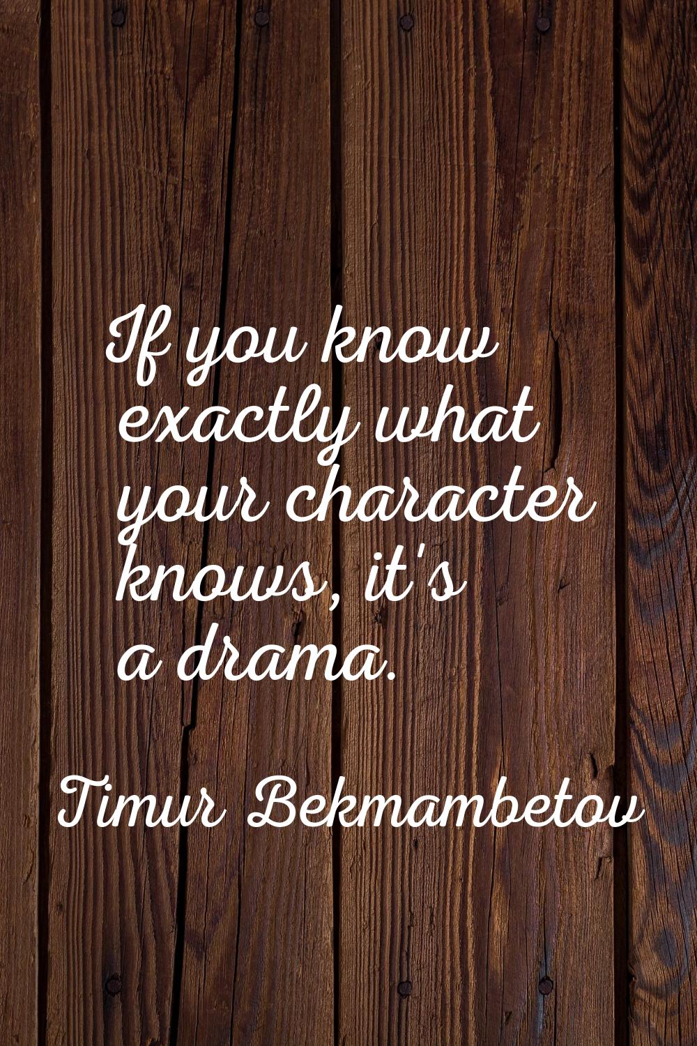If you know exactly what your character knows, it's a drama.