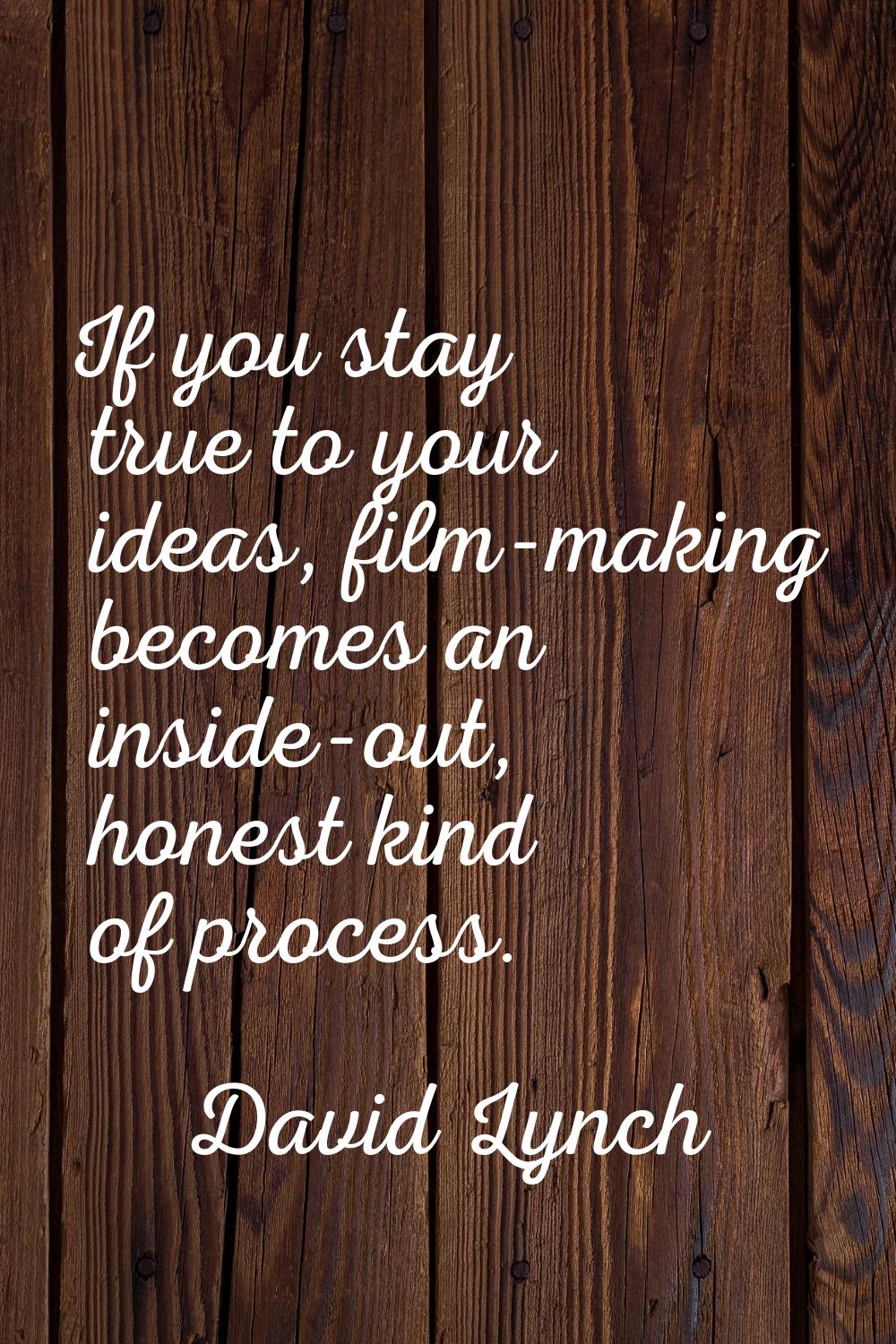 If you stay true to your ideas, film-making becomes an inside-out, honest kind of process.
