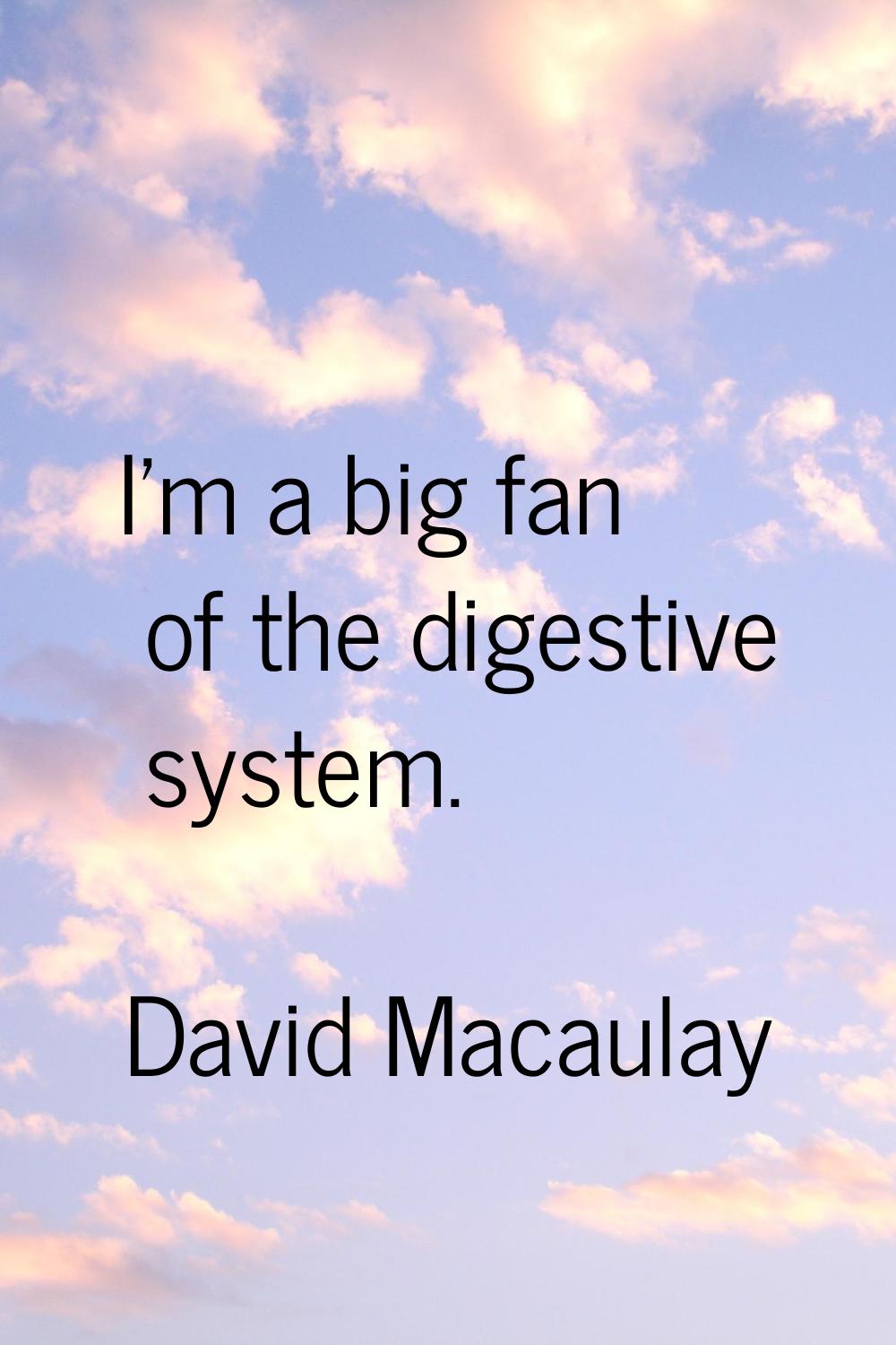 I'm a big fan of the digestive system.