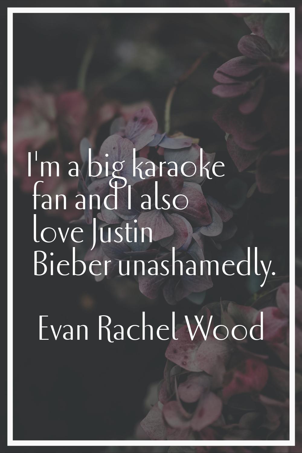 I'm a big karaoke fan and I also love Justin Bieber unashamedly.