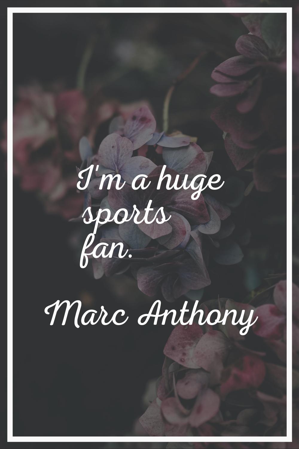 I'm a huge sports fan.