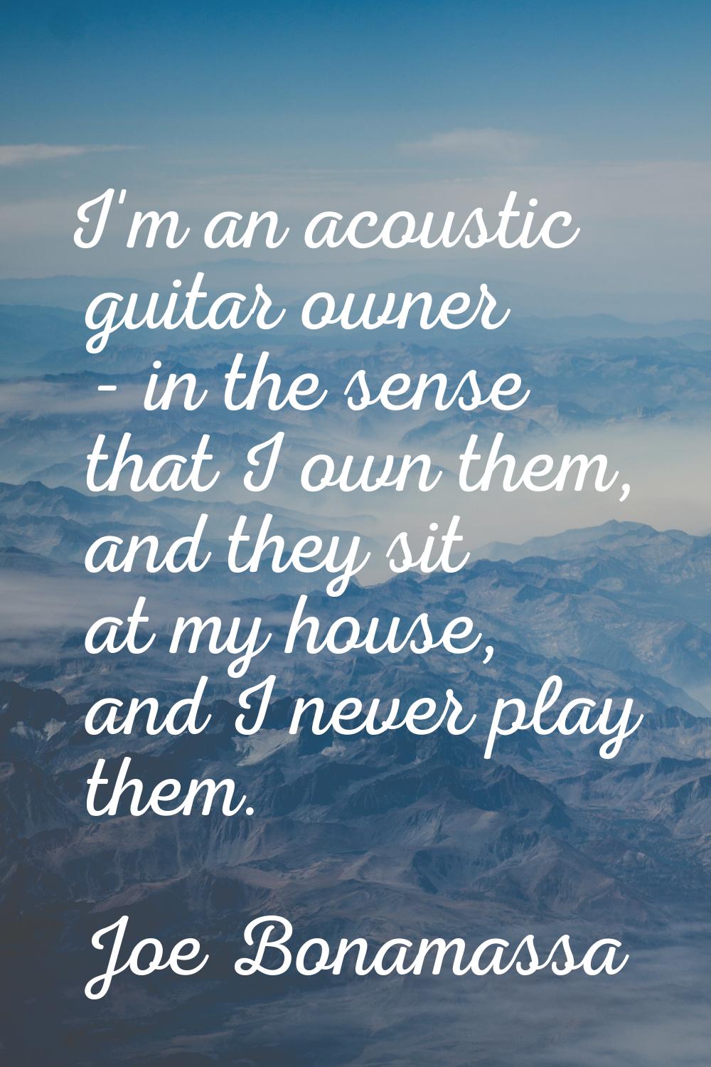 I'm an acoustic guitar owner - in the sense that I own them, and they sit at my house, and I never 