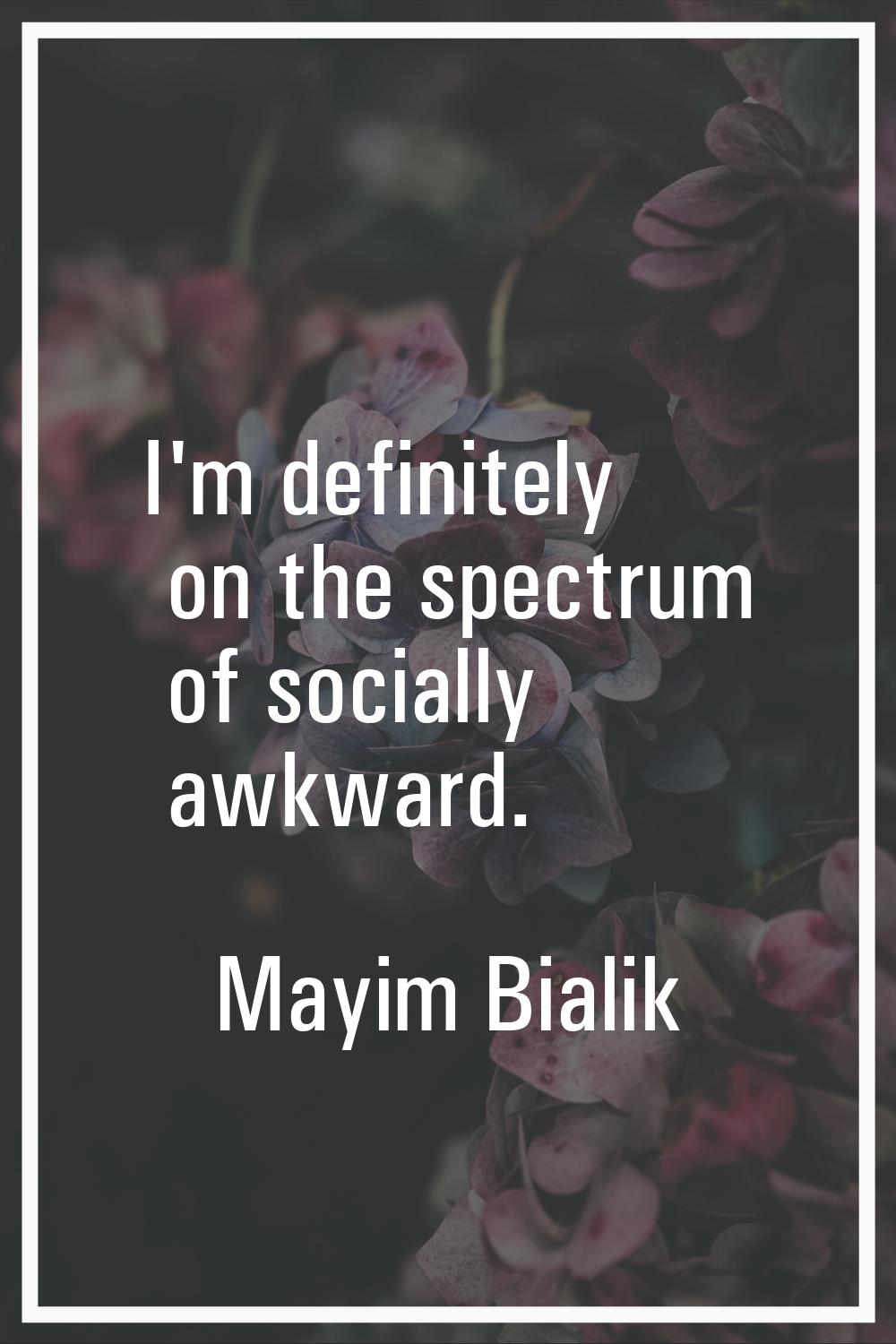I'm definitely on the spectrum of socially awkward.
