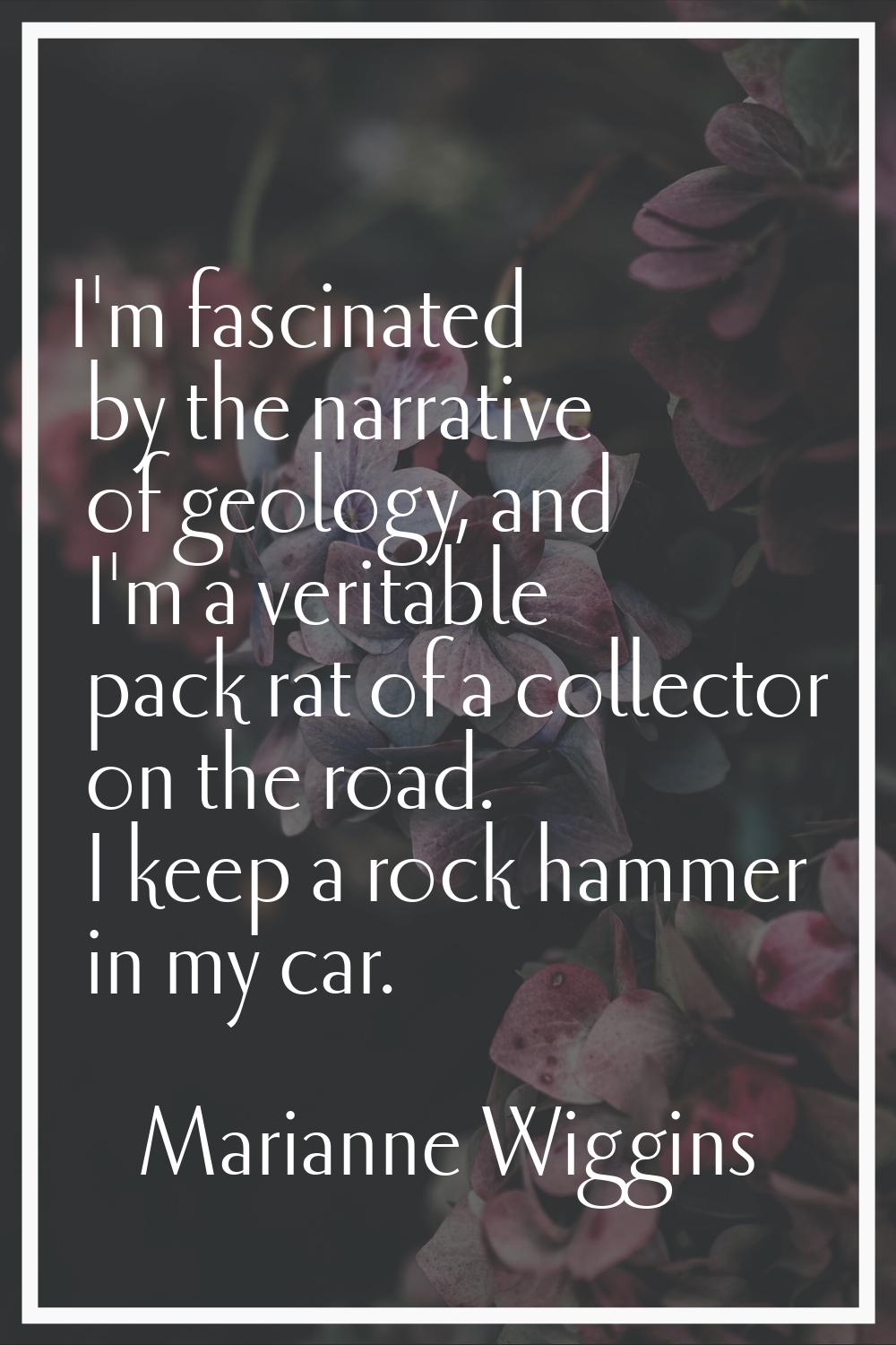 I'm fascinated by the narrative of geology, and I'm a veritable pack rat of a collector on the road
