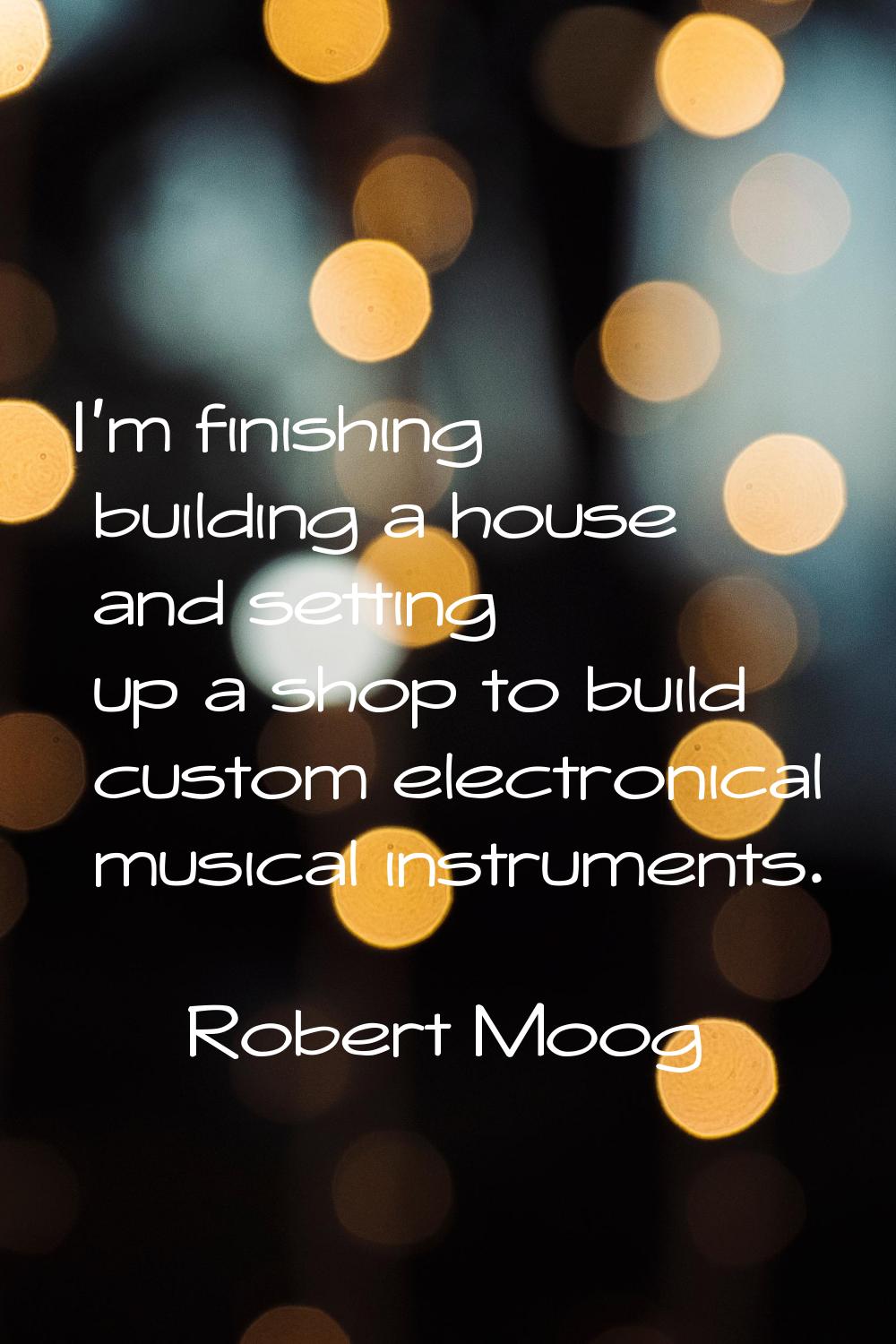 I'm finishing building a house and setting up a shop to build custom electronical musical instrumen