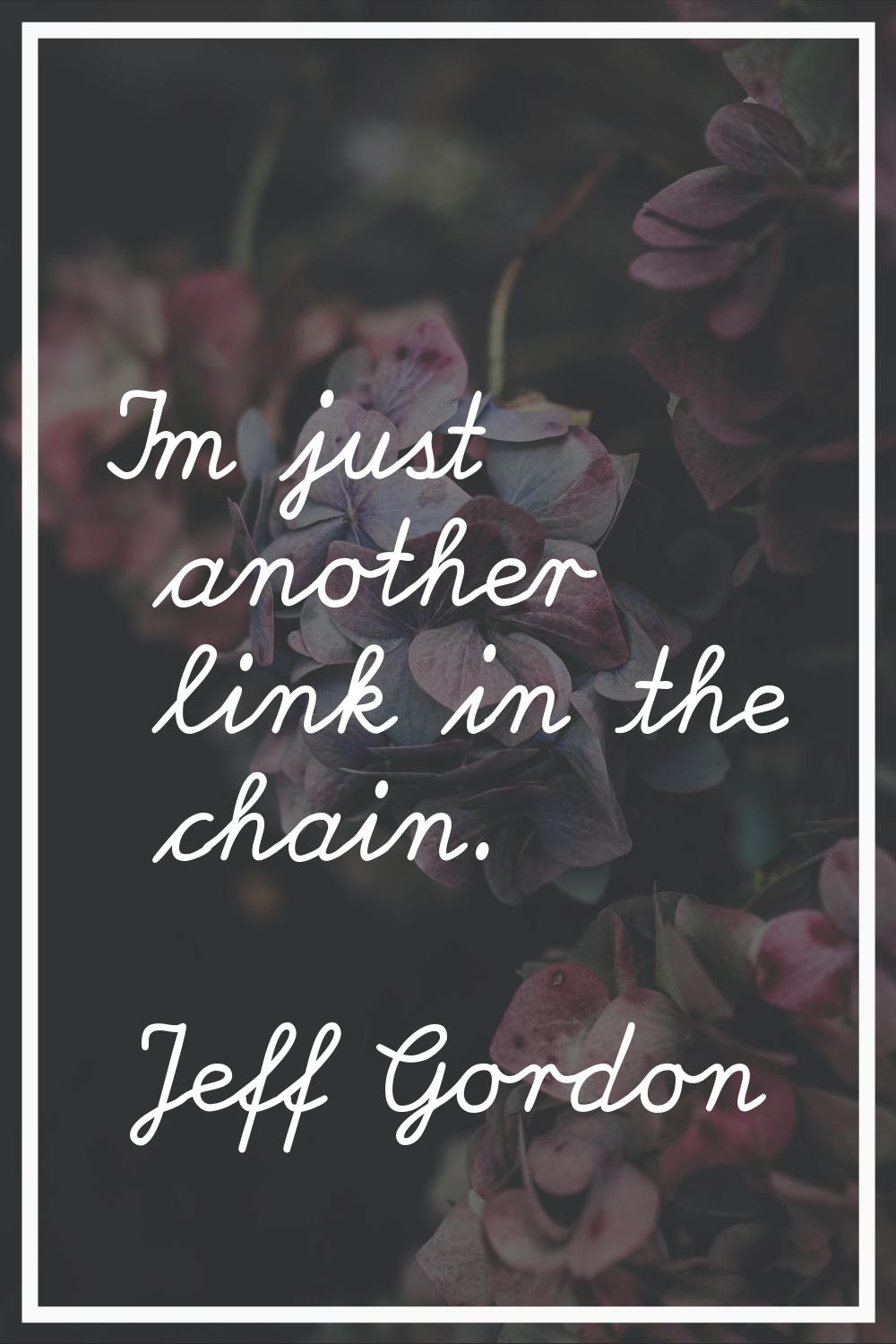 I'm just another link in the chain.