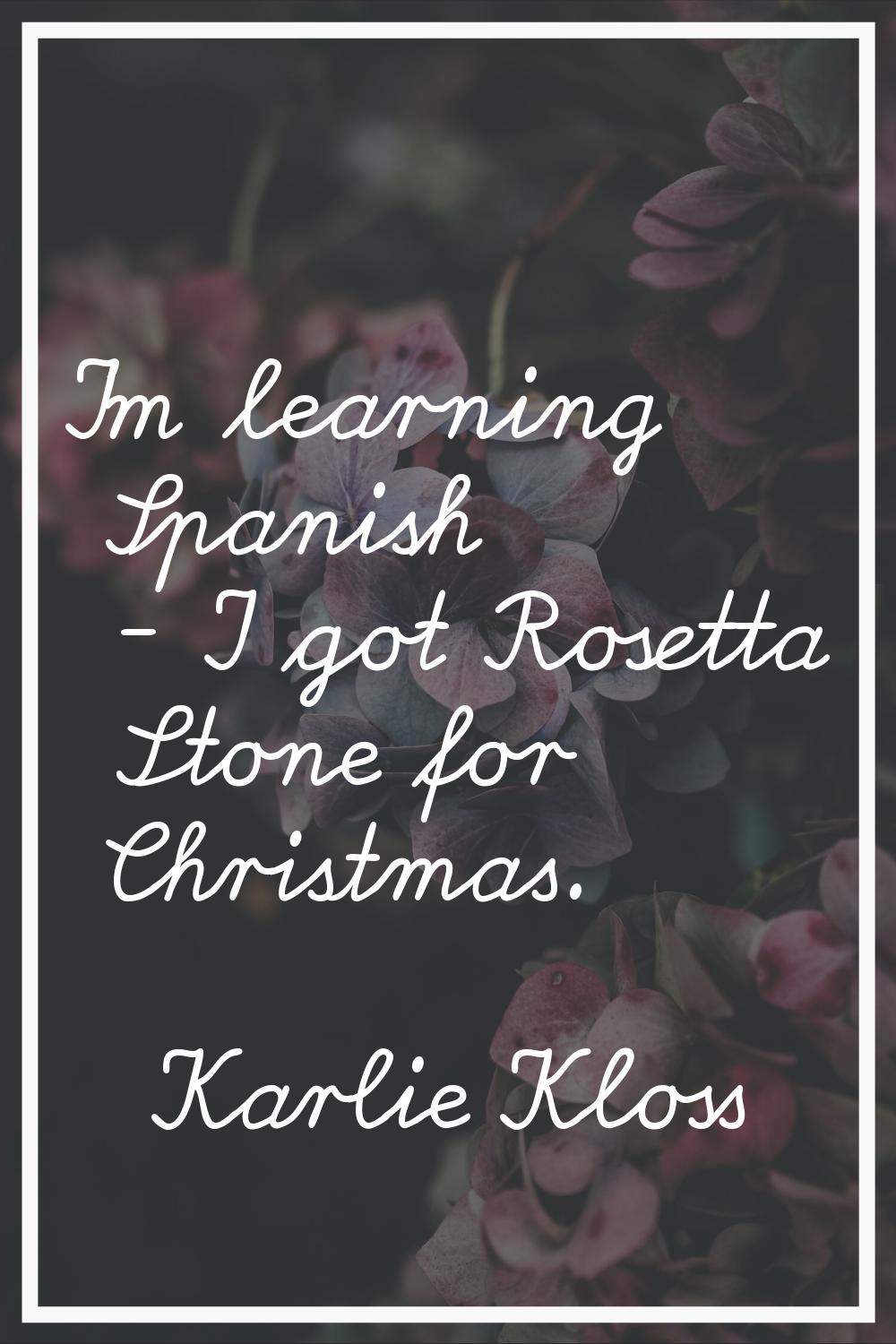 I'm learning Spanish - I got Rosetta Stone for Christmas.