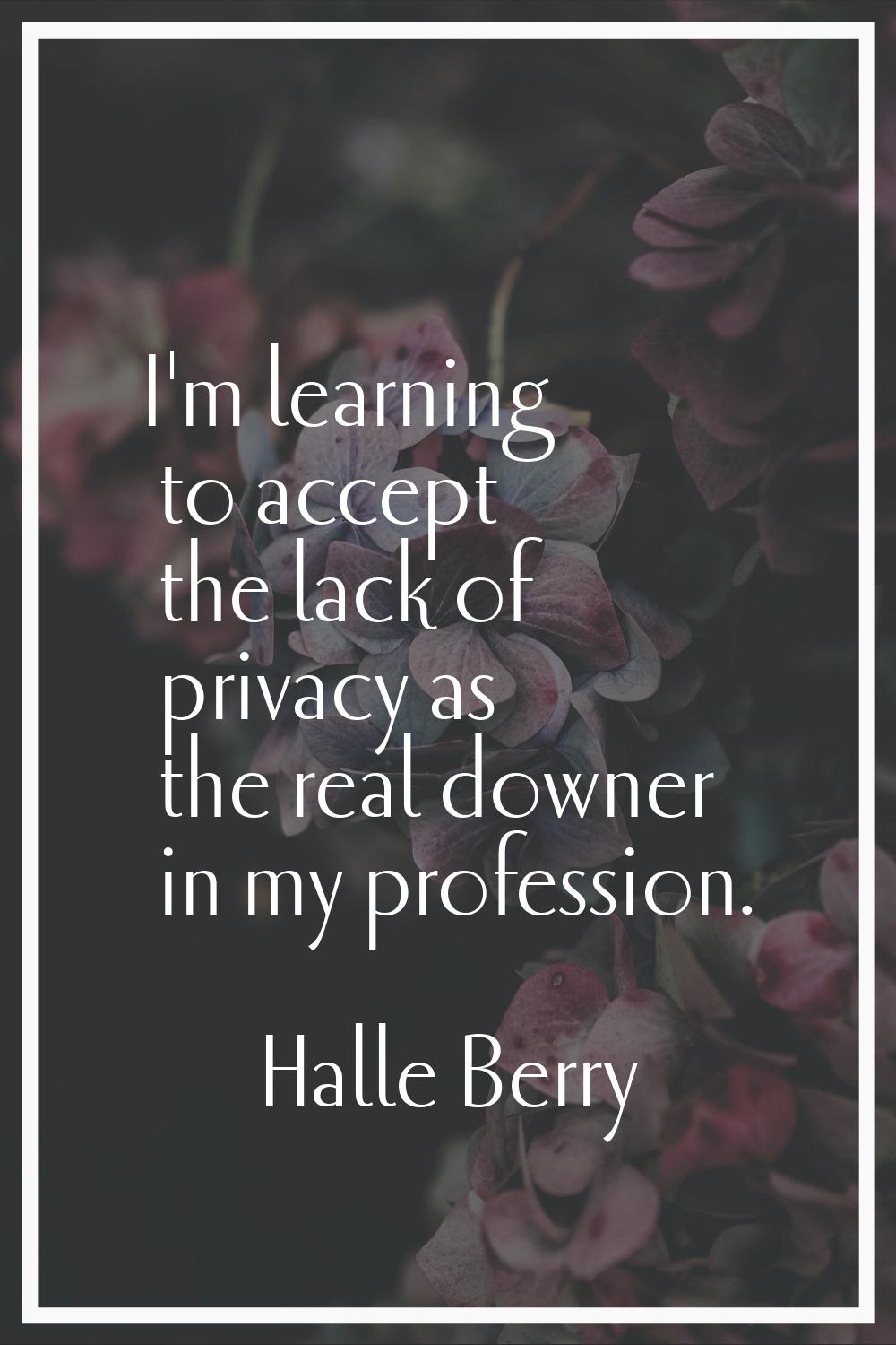 I'm learning to accept the lack of privacy as the real downer in my profession.
