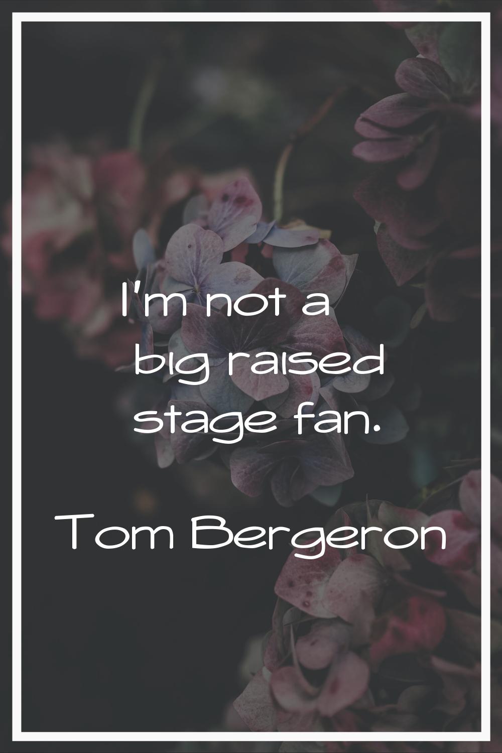 I'm not a big raised stage fan.