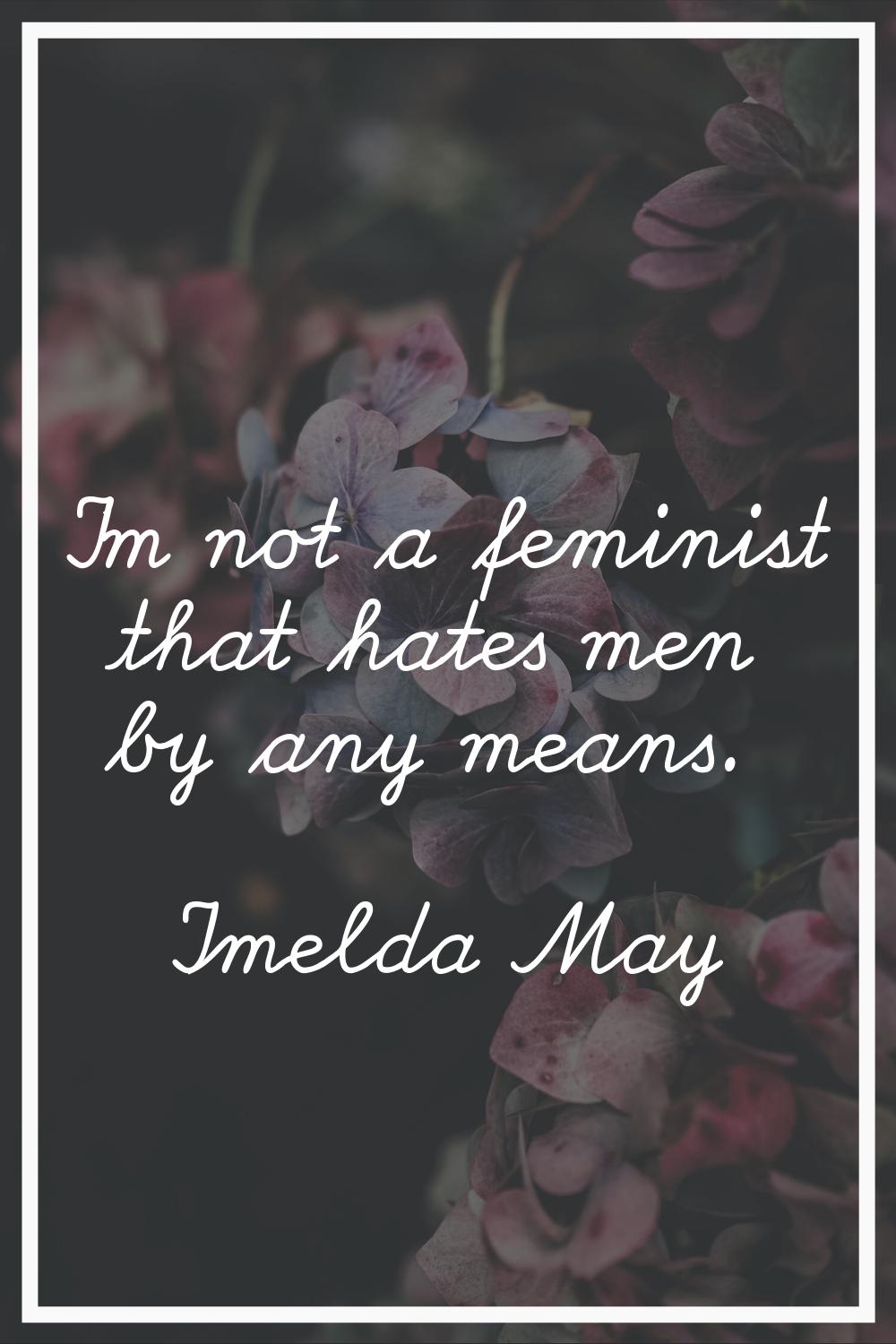 I'm not a feminist that hates men by any means.