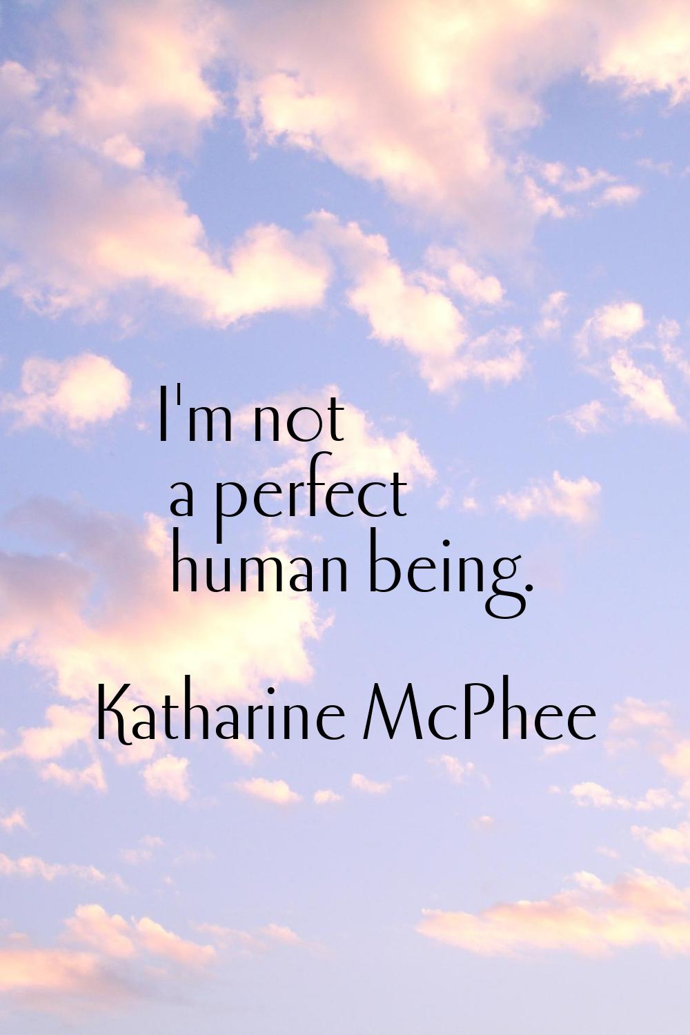 I'm not a perfect human being.