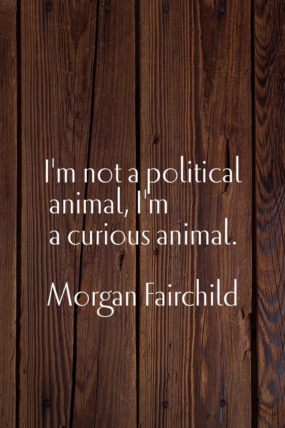 I'm not a political animal, I'm a curious animal.