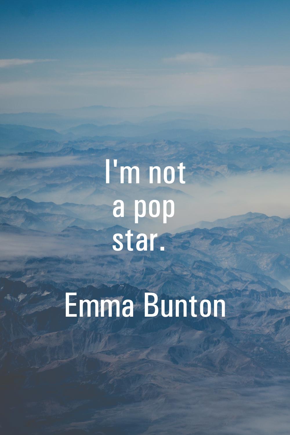 I'm not a pop star.