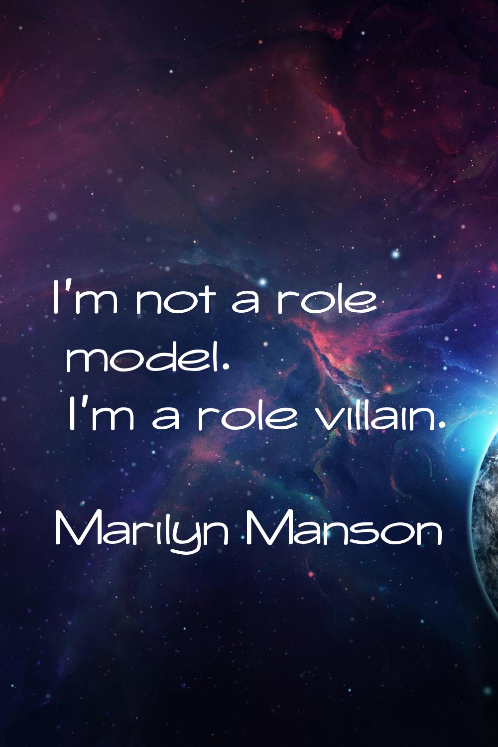 I'm not a role model. I'm a role villain.