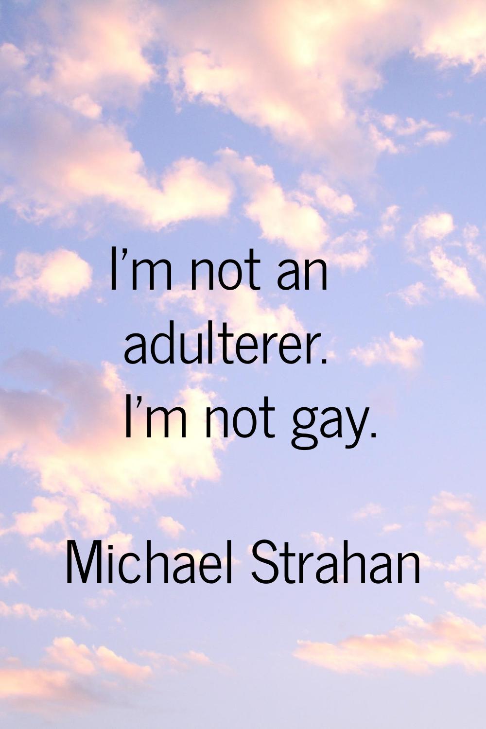 I'm not an adulterer. I'm not gay.