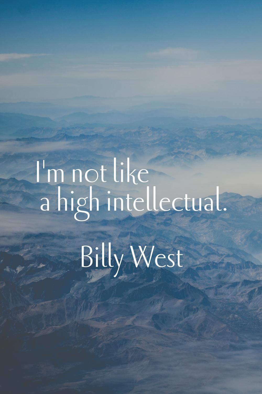 I'm not like a high intellectual.