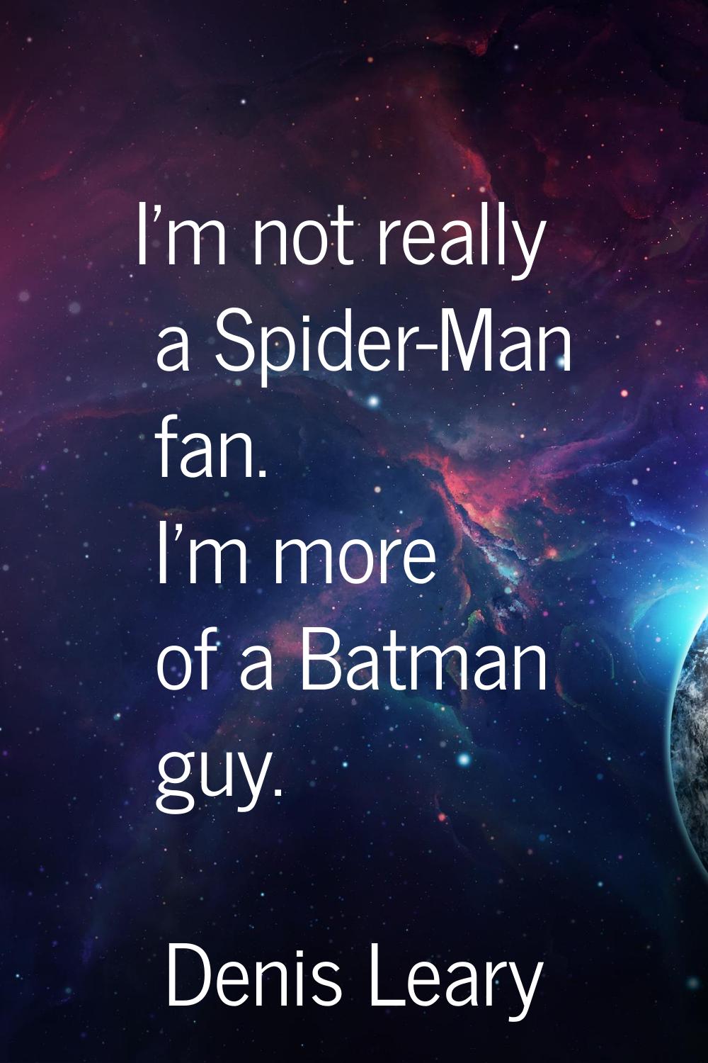 I'm not really a Spider-Man fan. I'm more of a Batman guy.